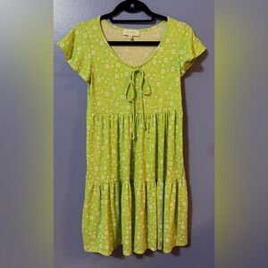 Jessica Simpson Green Floral Dress - Medium
